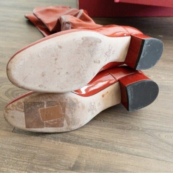 Valentino Garavani 40mm Faux Patent Leather Over The Knee Boot 36 6 Cherry Red - Picture 12 of 15